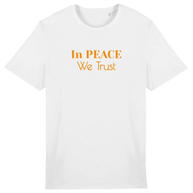 Image back T-shirt unisexe léger 100% coton biologique - Militant de la paix - In Peace, We Trust