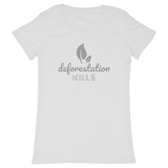 Image back T-shirt coton bio femme - Militante écolo, Deforestation Kills