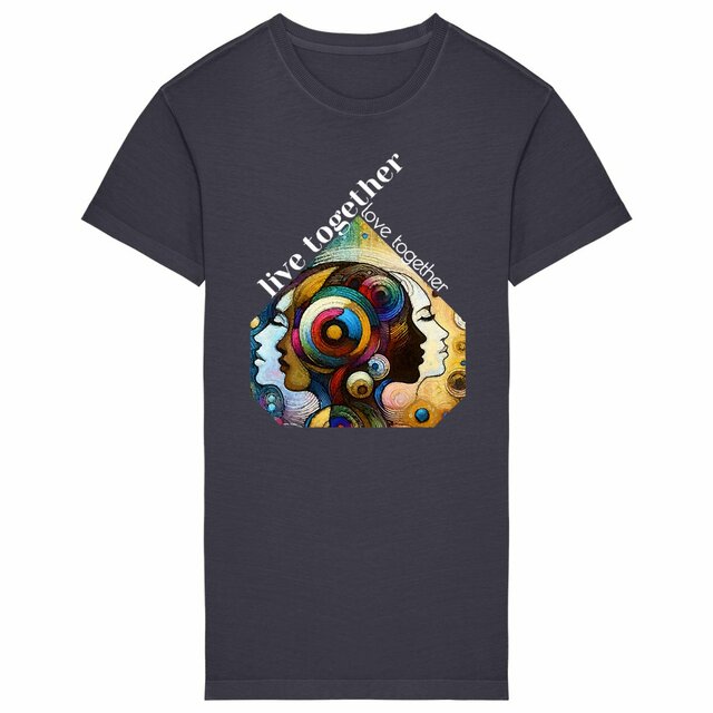 Image back Robe T-shirt Femme en coton bio. Live Together