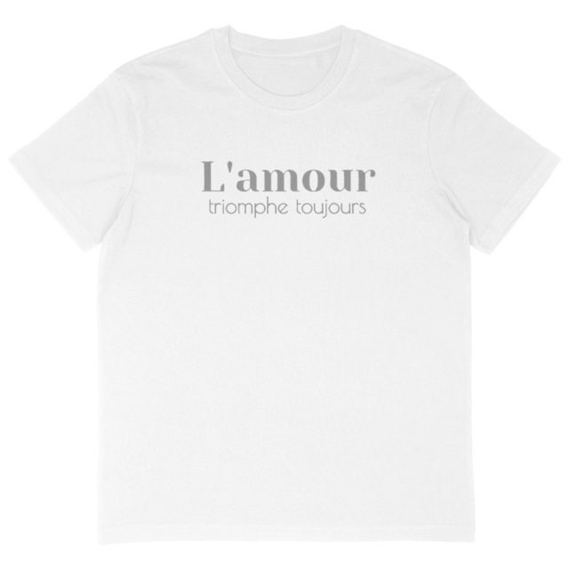 Image back T-shirt Homme oversized écoresponsable. L'amour triomphe toujours