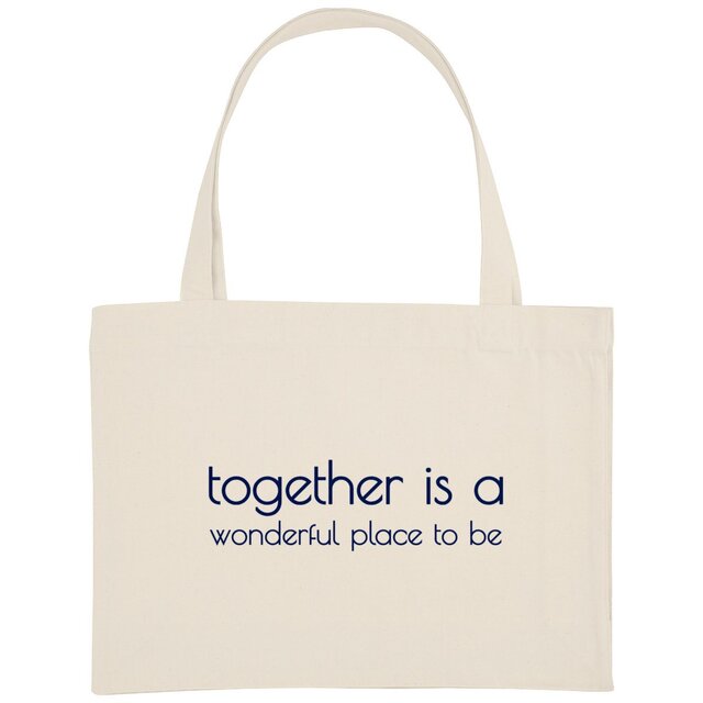 Image back Shopping bag écolo en coton et polyester recyclés - together is a wonderful place to be