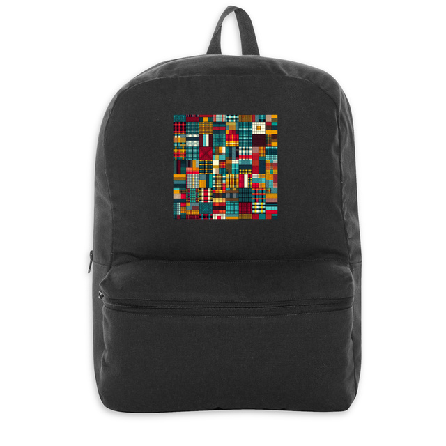 Image back Sac à dos tendance avec motif écossais recyclé. 100% éco-responsable.