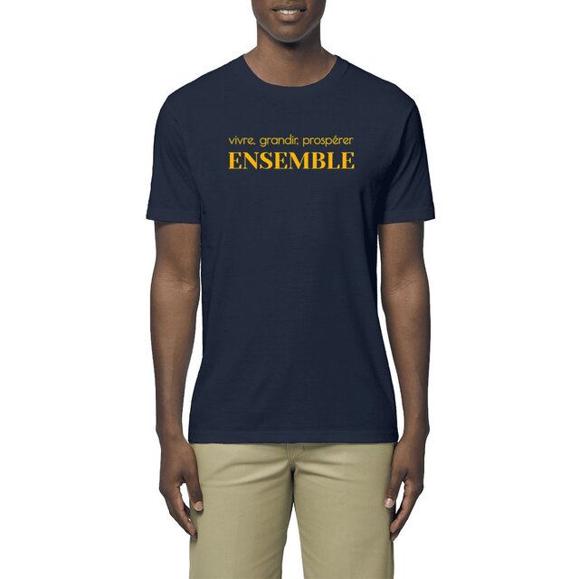 Image front T-shirt bio unisexe léger - vivre, grandir, prospérer, ensemble