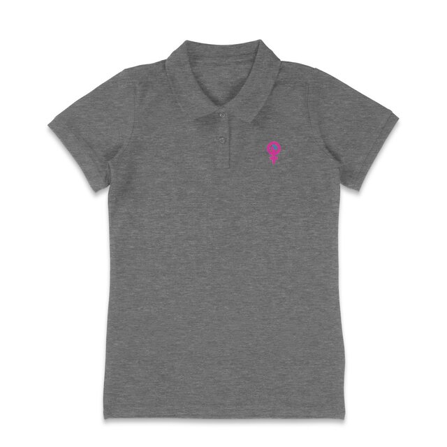 Image back Polo féministe Femme 100% bio - Symbole féministe avec le poing levé