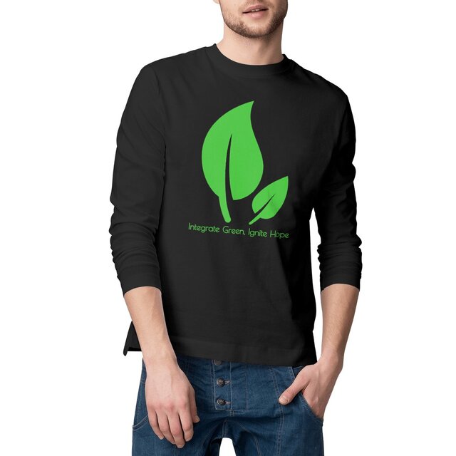 Image front T-shirt Homme manches longues écoresponsable - Integrate Green, Ignite Hope