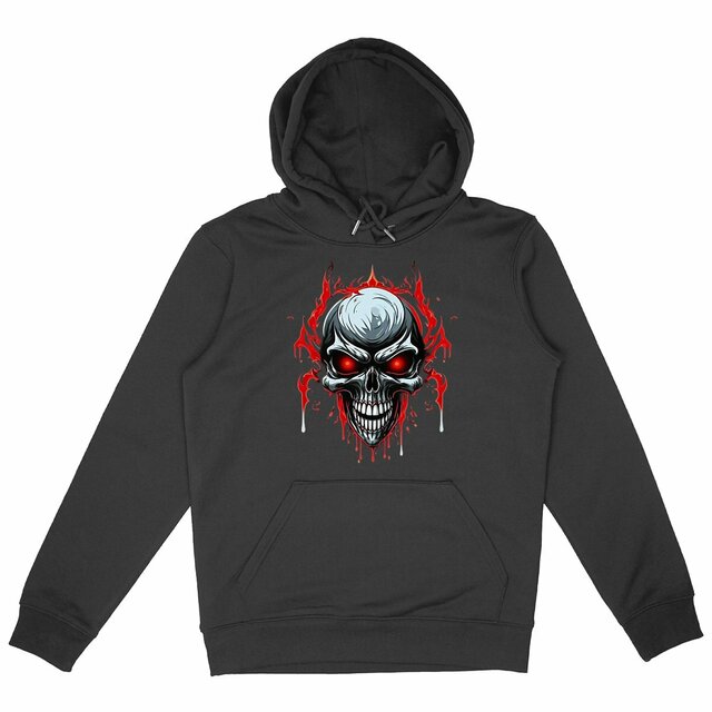 Image back Black Hoodies with Skulls Blood and Fire 35