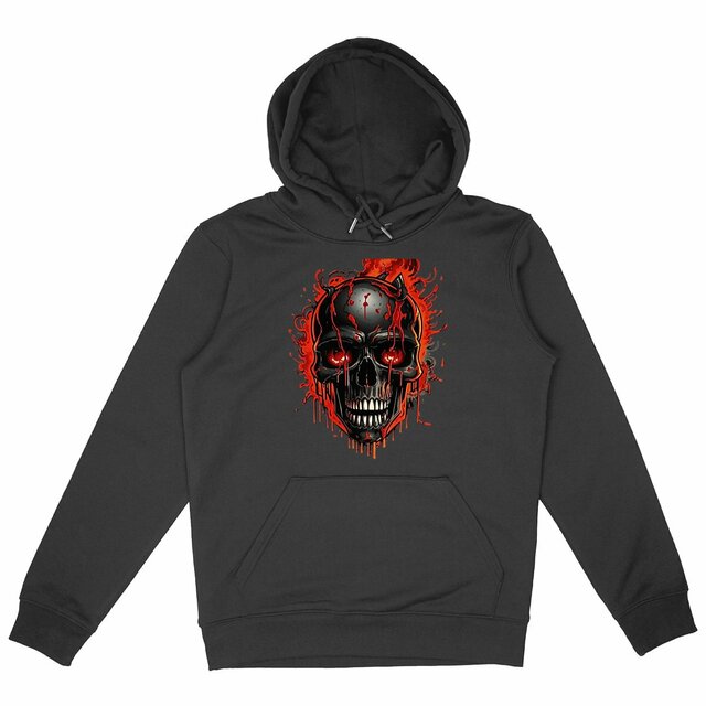 Image back Black Hoodies with Skulls Blood and Fire 12