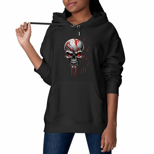 Image front Black Hoodies with Skulls Blood and Fire 15