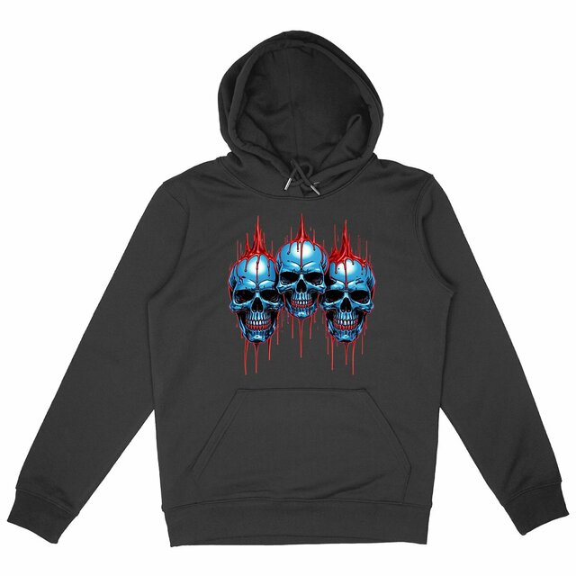 Image back Black Hoodies with Skulls Blood and Fire 92