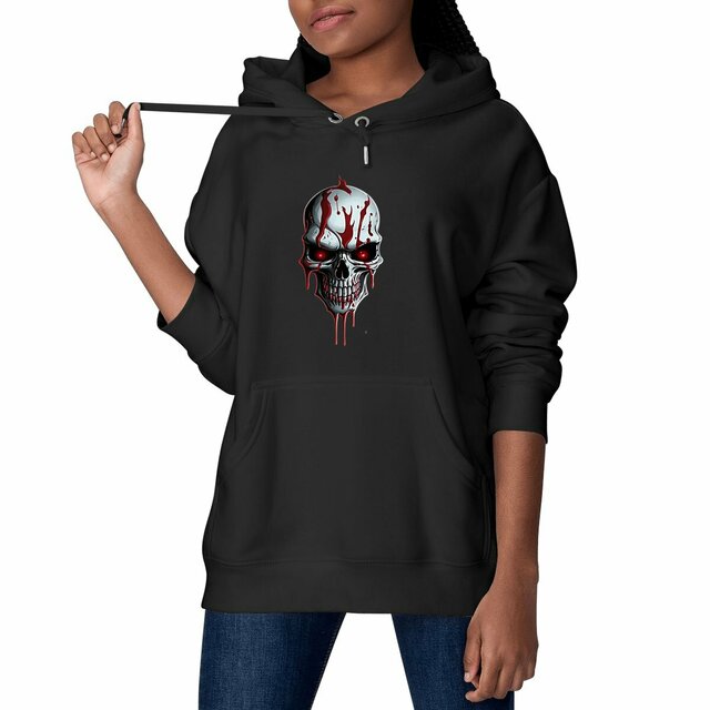 Image front Black Hoodies with Skulls Blood and Fire 52