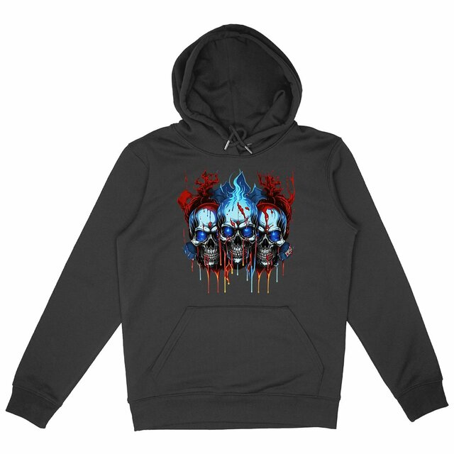 Image back Black Hoodies with Skulls Blood and Fire 64