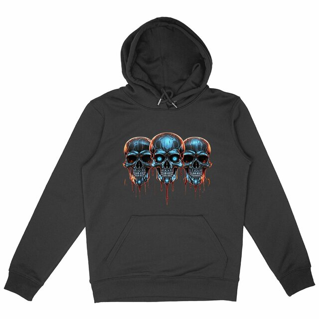 Image back Black Hoodies with Skulls Blood and Fire 77