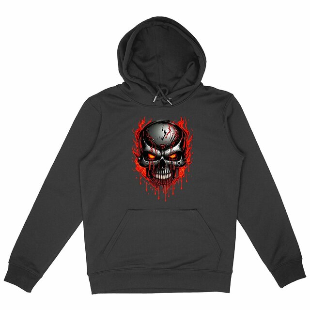 Image back Black Hoodies with Skulls Blood and Fire 49