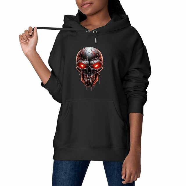 Image front Black Hoodies with Skulls Blood and Fire 23