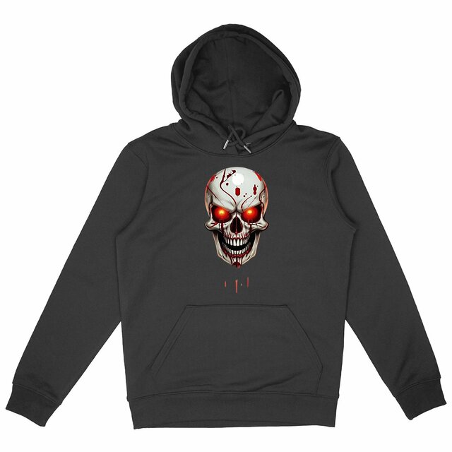Image back Black Hoodies with Skulls Blood and Fire 17
