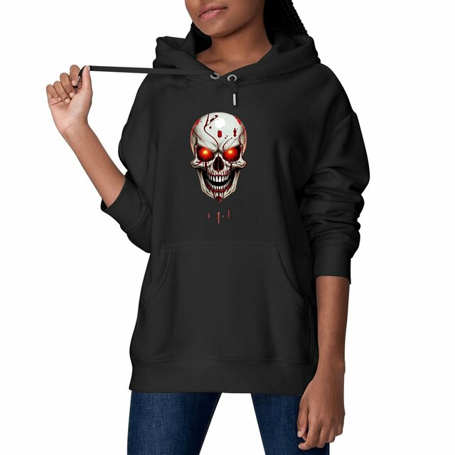 Image front Black Hoodies with Skulls Blood and Fire 17