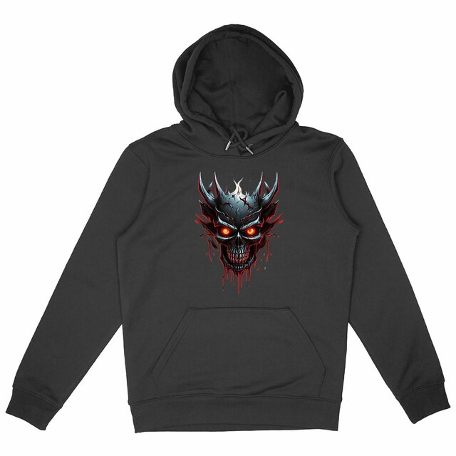 Image back Black Hoodies with Skulls Blood and Fire 21