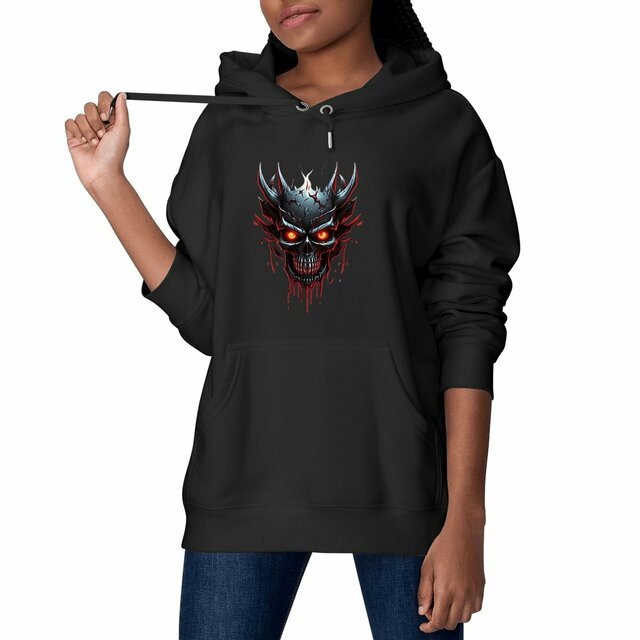 Image front Black Hoodies with Skulls Blood and Fire 21