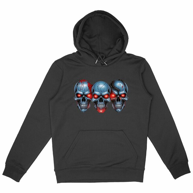 Image back Black Hoodies with Skulls Blood and Fire 84