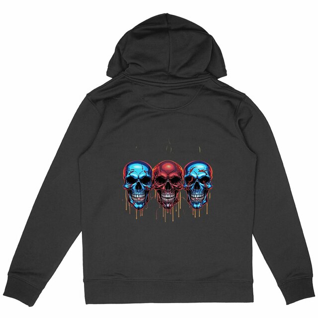 Image back Black Hoodies with Skulls Blood and Fire 58