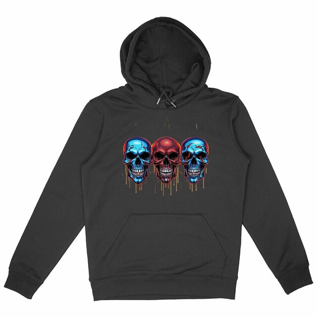 Image front Black Hoodies with Skulls Blood and Fire 58