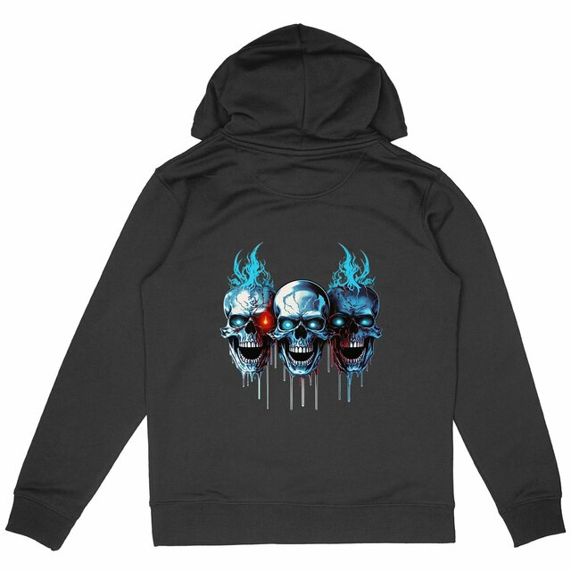 Image back Black Hoodies with Skulls Blood and Fire 71