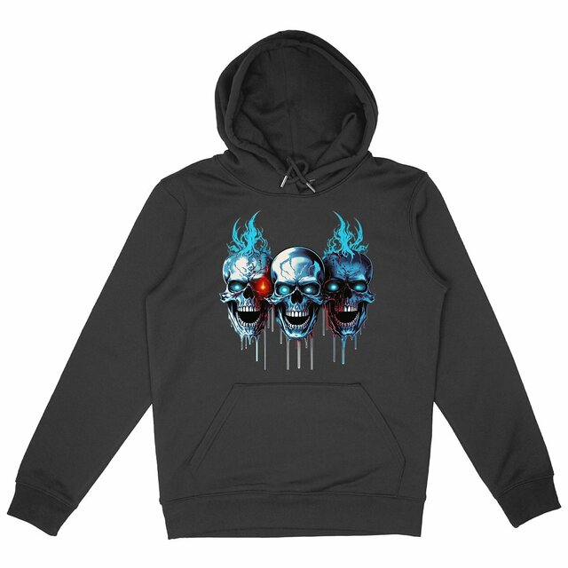 Image front Black Hoodies with Skulls Blood and Fire 71