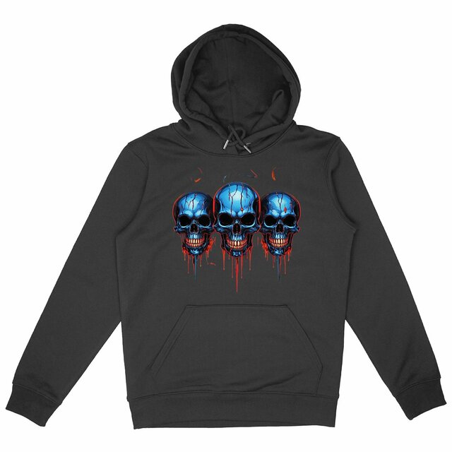 Image back Black Hoodies with Skulls Blood and Fire 87