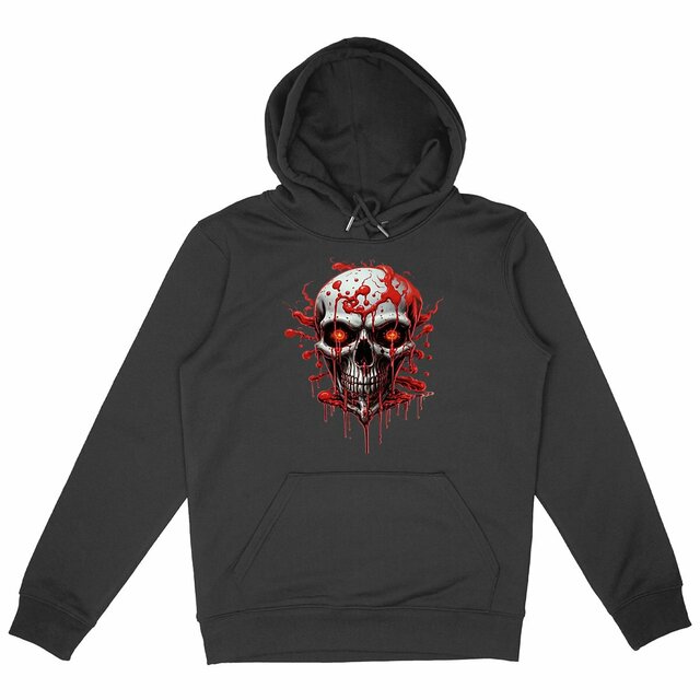 Image back Black Hoodies with Skulls Blood and Fire 44