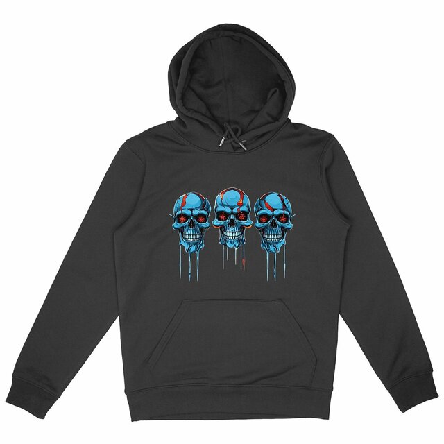 Image back Black Hoodies with Skulls Blood and Fire 81