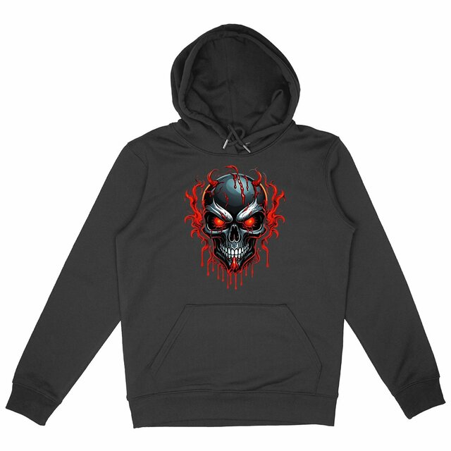 Image back Black Hoodies with Skulls Blood and Fire 20