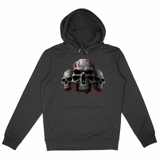 Image back Black Hoodies with Skulls Blood and Fire 30