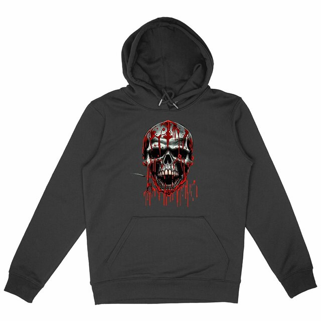 Image back Black Hoodies with Skulls Blood and Fire 10