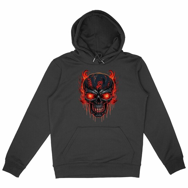 Image back Black Hoodies with Skulls Blood and Fire 39