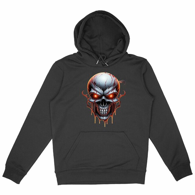 Image back Black Hoodies with Skulls Blood and Fire 26
