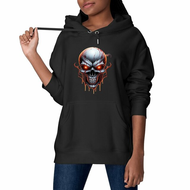 Image front Black Hoodies with Skulls Blood and Fire 26