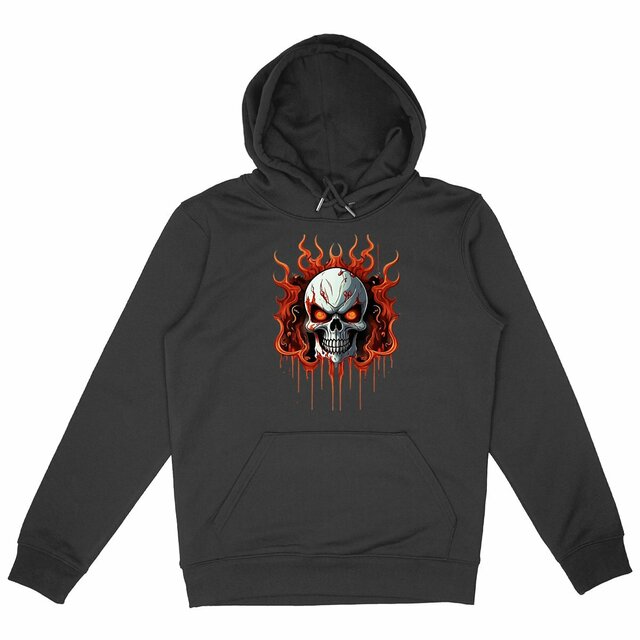 Image back Black Hoodies with Skulls Blood and Fire 27