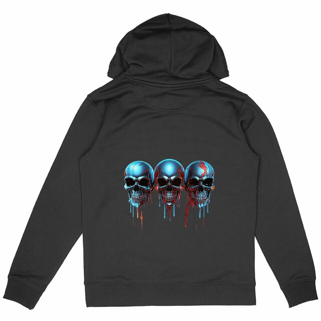 Image back Black Hoodies with Skulls Blood and Fire 78