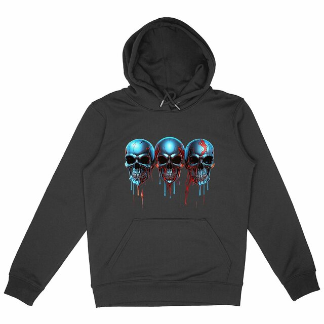 Image front Black Hoodies with Skulls Blood and Fire 78