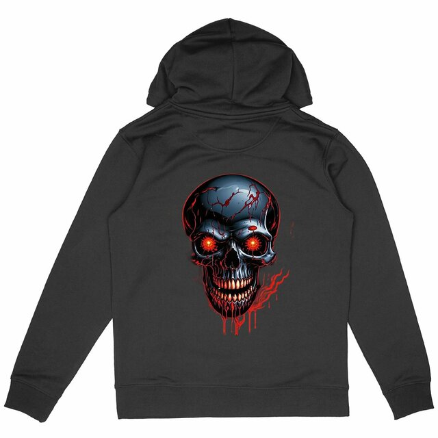 Image back Black Hoodies with Skulls Blood and Fire 48