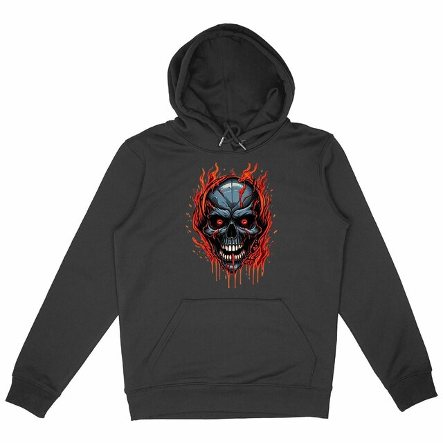 Image back Black Hoodies with Skulls Blood and Fire 14