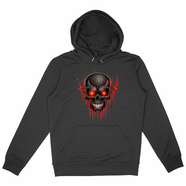 Image back Black Hoodies with Skulls Blood and Fire 11