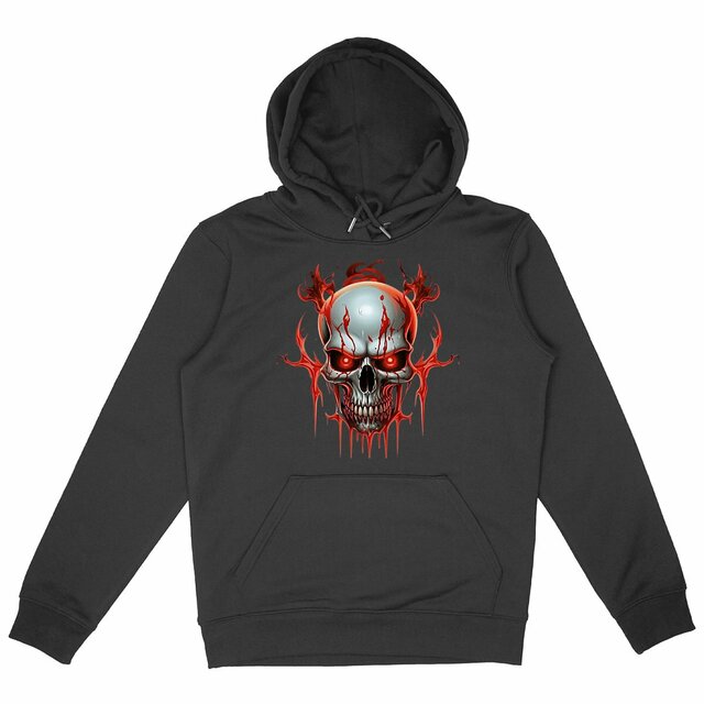 Image back Black Hoodies with Skulls Blood and Fire 36