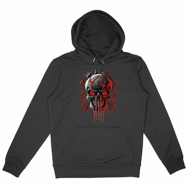Image back Black Hoodies with Skulls Blood and Fire 38