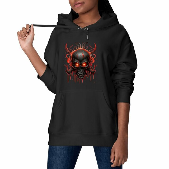 Image front Black Hoodies with Skulls Blood and Fire 28