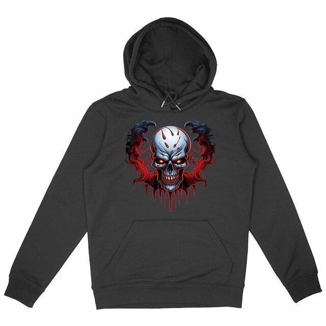 Image back Black Hoodies with Skulls Blood and Fire 25