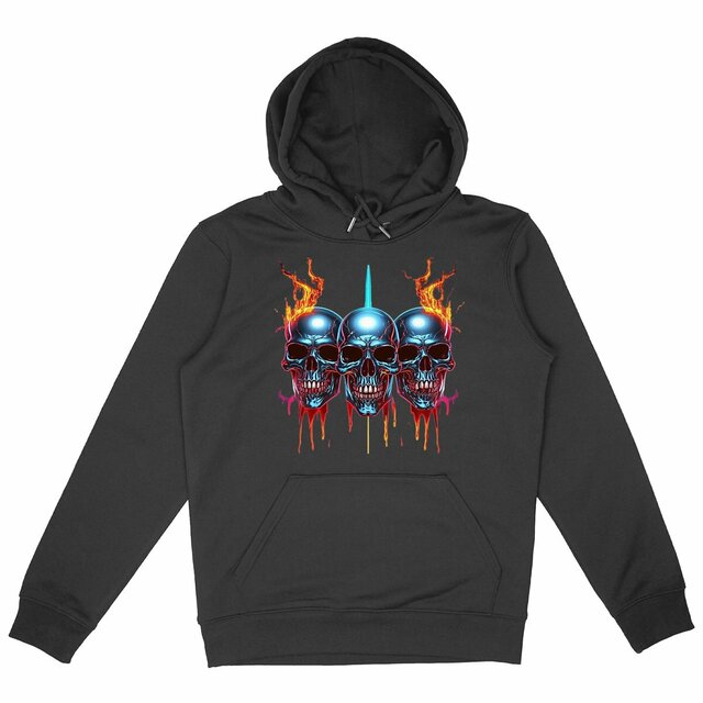 Image back Black Hoodies with Skulls Blood and Fire 67