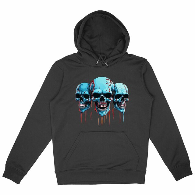 Image back Black Hoodies with Skulls Blood and Fire 72
