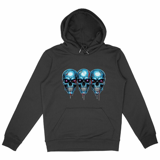 Image back Black Hoodies with Skulls Blood and Fire 73