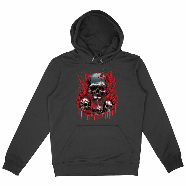 Image back Black Hoodies with Skulls Blood and Fire 41